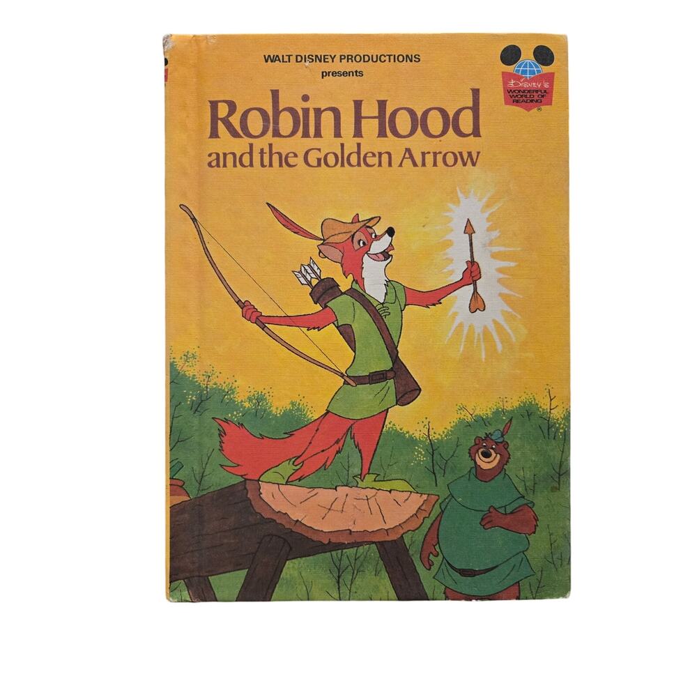 Disney Robin Hood Golden Arrow 1978 Random House Book Club Edition Vintage